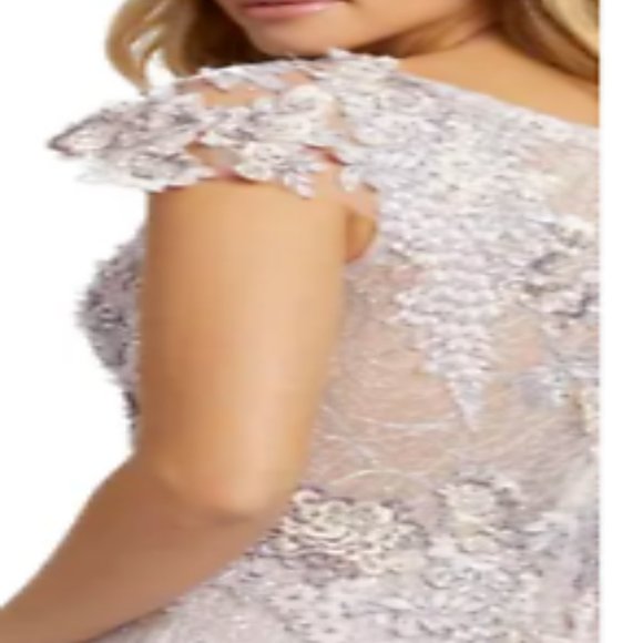 MAC DUGGAL 6261390 FLORAL EMBELLISHED EMBROIDERED TRUMPET LILAC GOWN sz 4 - Picture 9 of 9